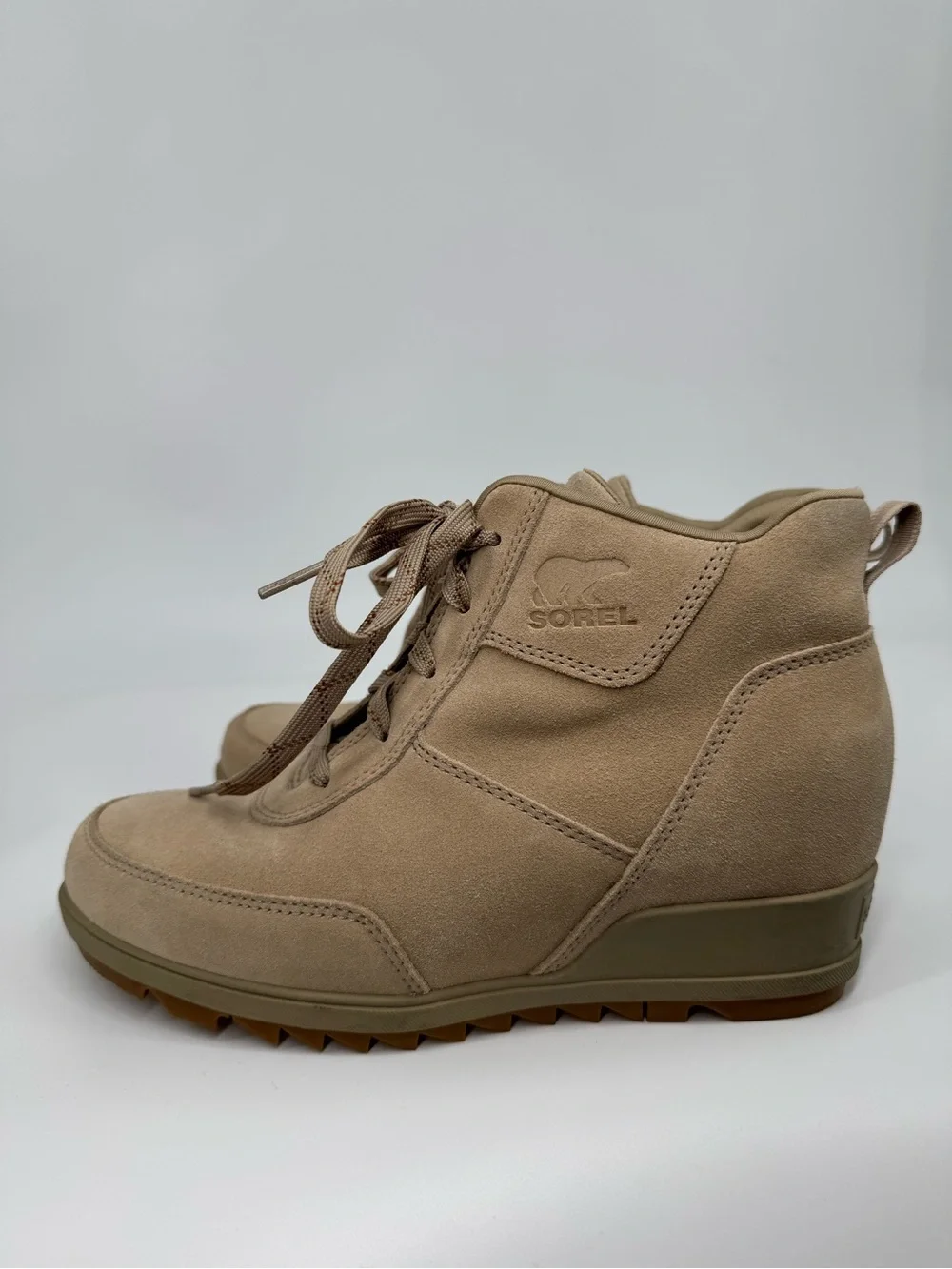 Sorel Women's Evie Sport Lace Waterproof Winter Wedge Gorpcore Booties Size 8.5